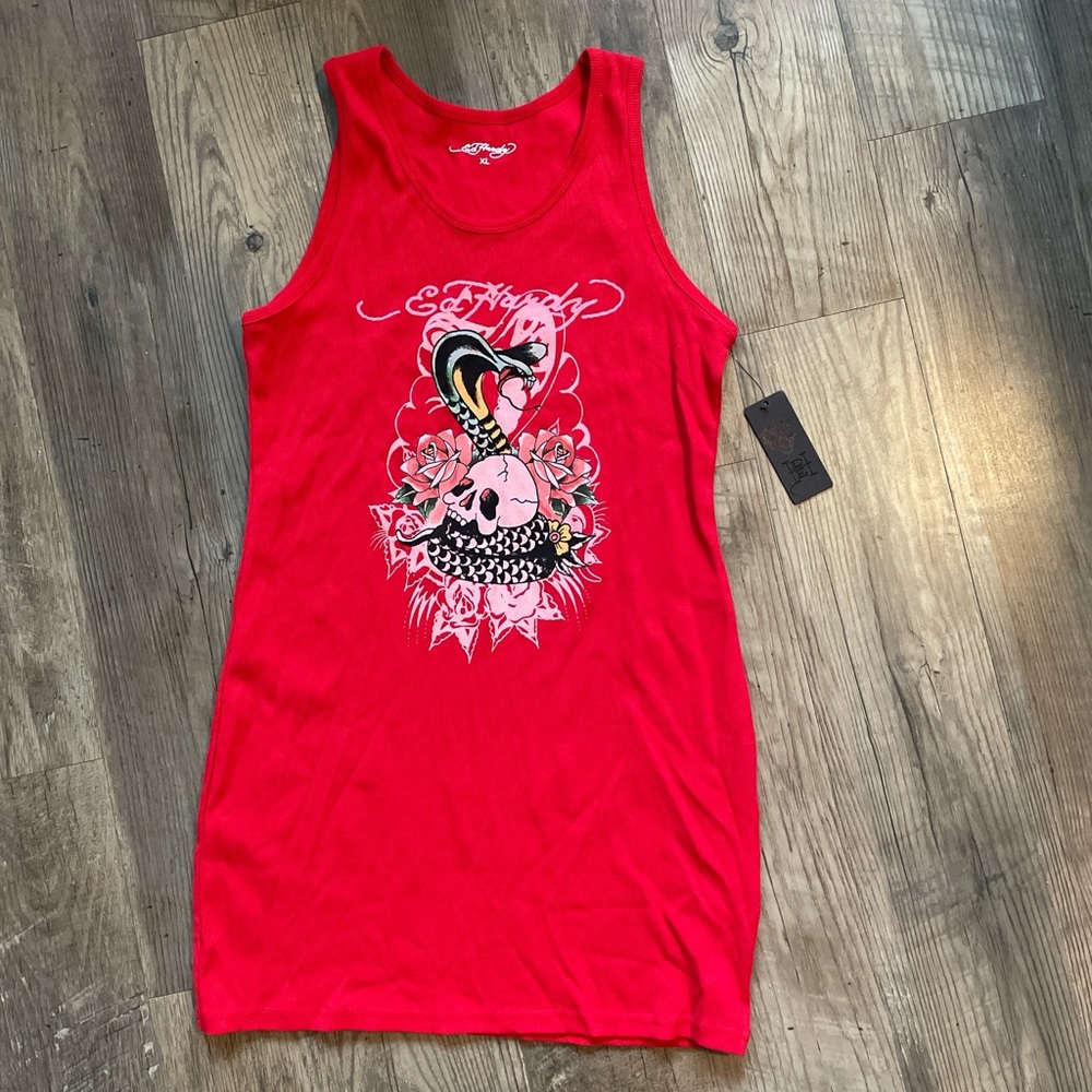 NWT Ed Hardy red bodycon mini dress - Y2K